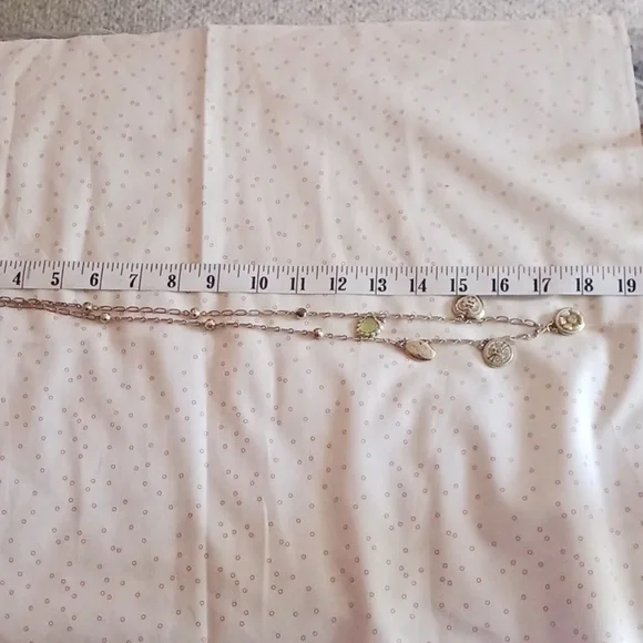 Brighton Green Tone Charm Long Chain Necklace - Picture 4 of 9